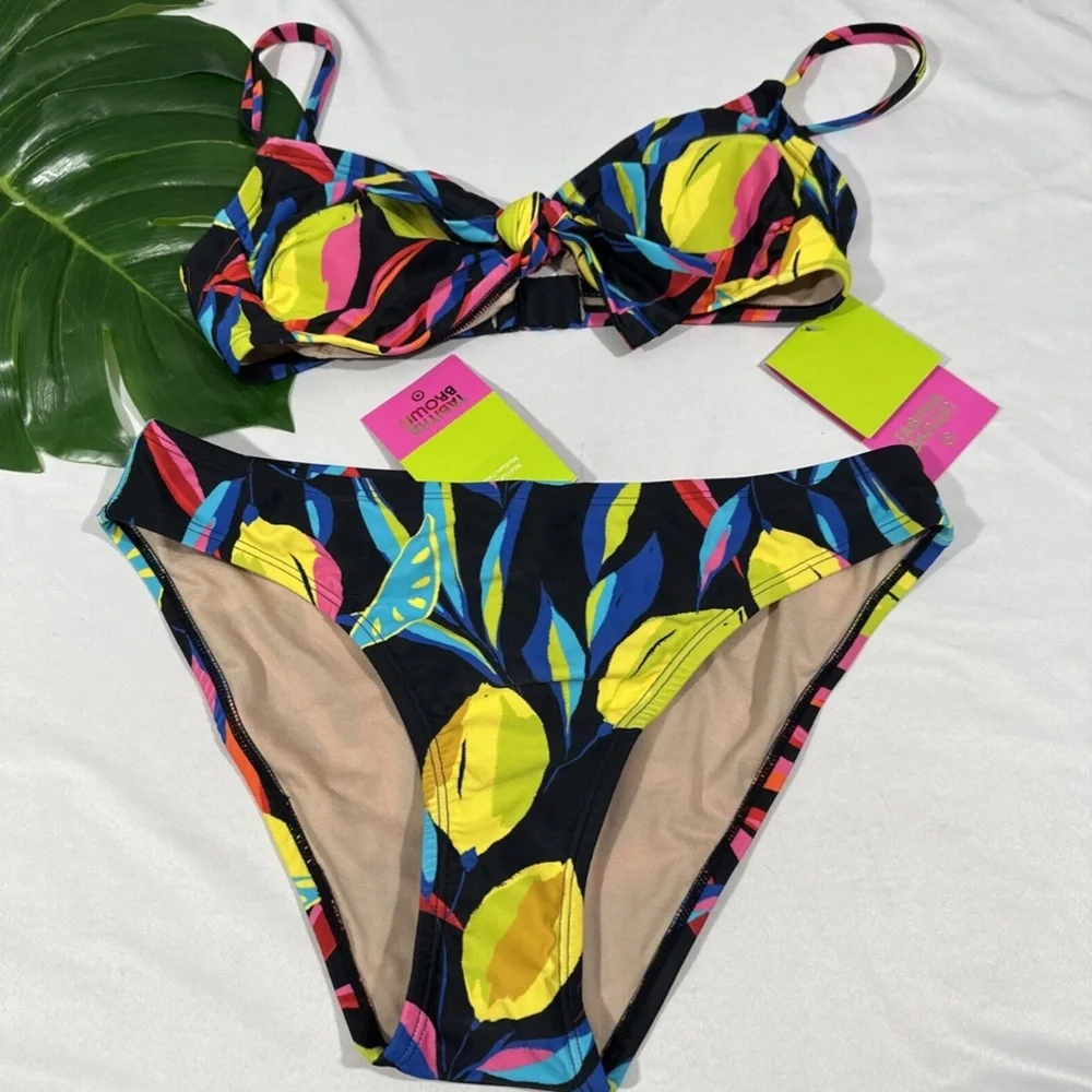 NWT $45‎ Tabitha Brown Target in Lemon- Tie Top [ S ] + Bikini Bottom [ M ]
